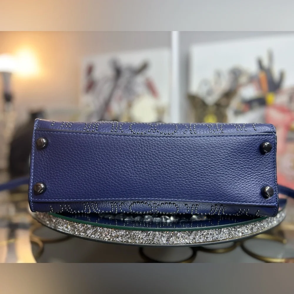 Coach Blue Textured Crossbody Bag with Adjustable Strap - Picture 11 of 15